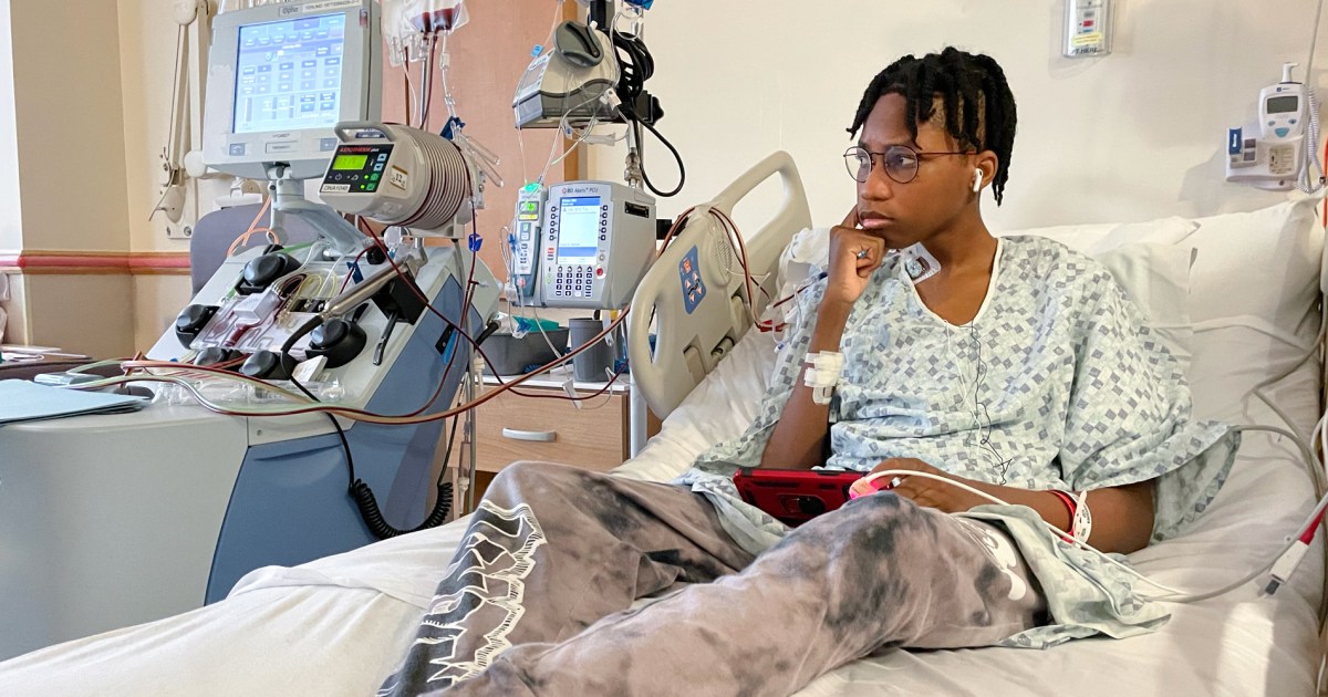 A young child with sickle cell disease receiving care in a hospital as clinicians prepare a gene-editing stem cell treatment