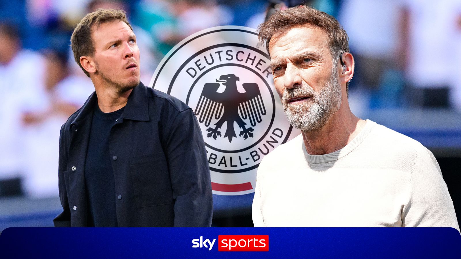 Julian Nagelsmann on the Germany touchline reacting during a World Cup match before his resignation as national team head coach