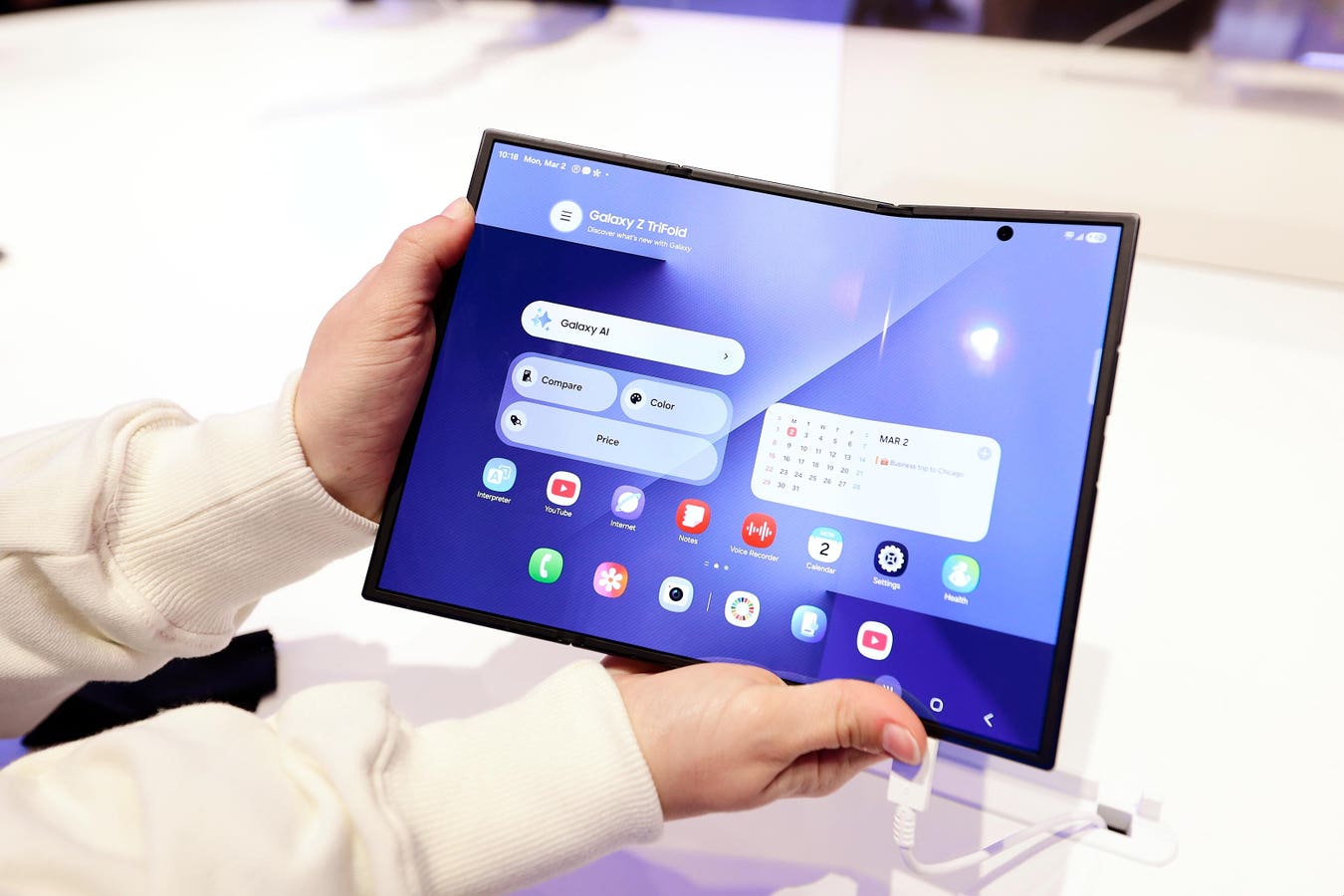 Samsung Galaxy Z Fold 8 foldable phone shown open and closed ahead of the London Galaxy Unpacked event